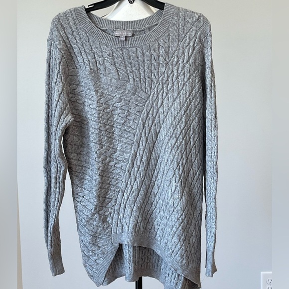 Evolution by Cyrus gray cable knit sweater cozy winter casual business size M - Picture 2 of 10